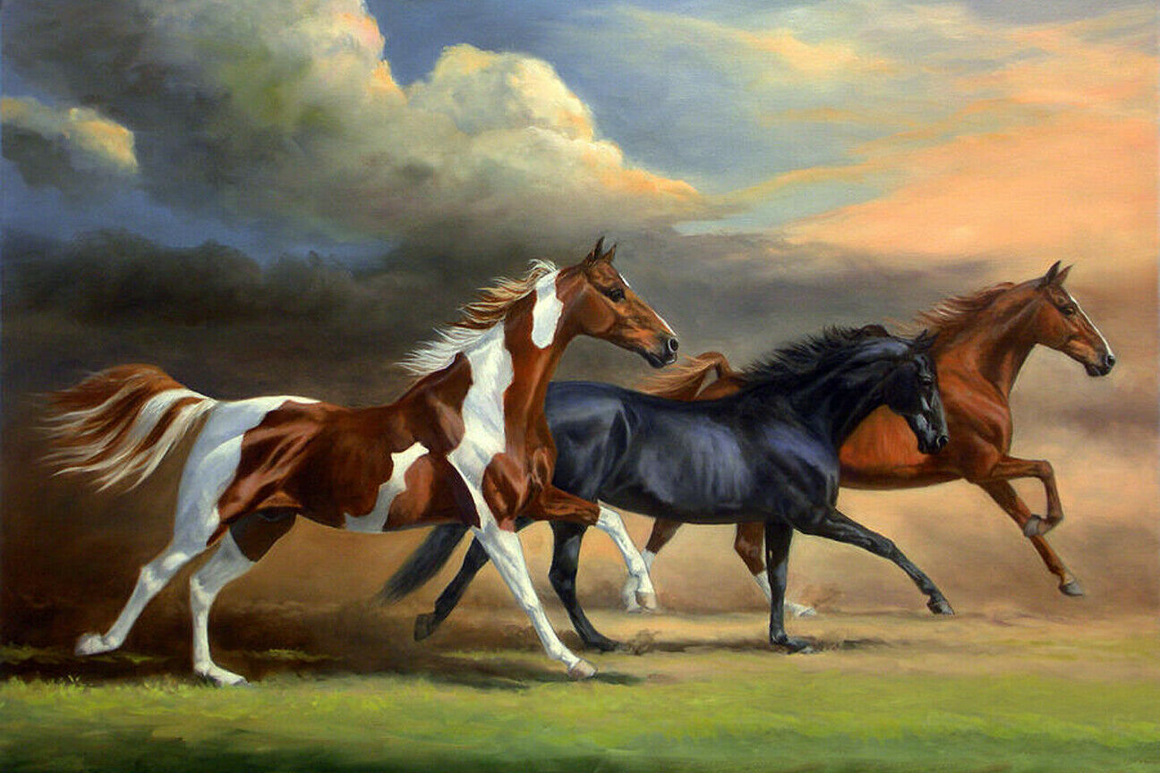 saddlebreds horses running wild free fun custom ceramic tile mural ...